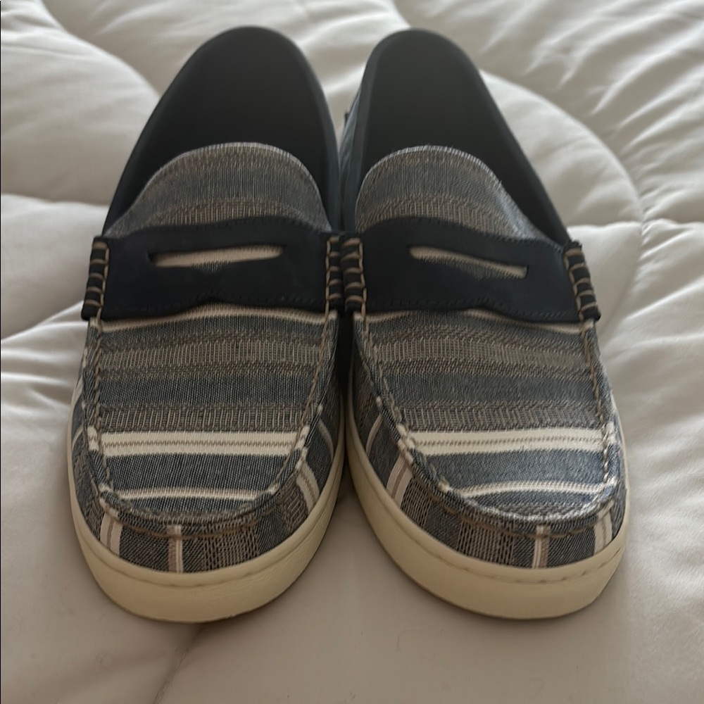 Men's Blue and White Loafers